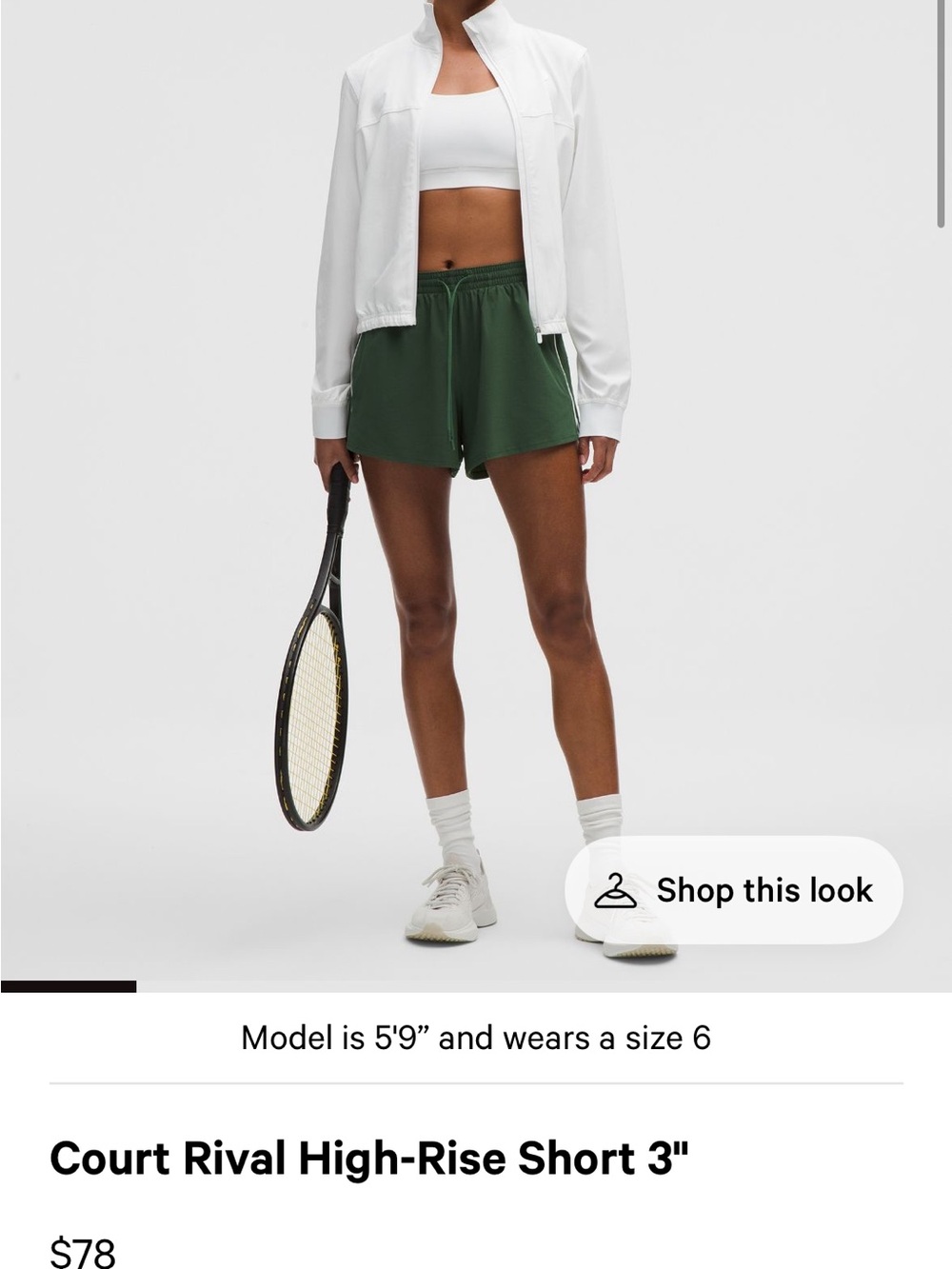 lululemon Court Rival High-Rise Shorts — Ivy Grove/White(Forest Green)